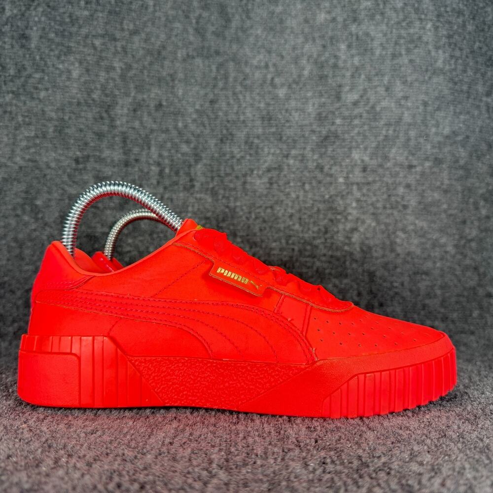 PUMA Womens Cali Sneakers Size 7 Coral Gold Leather Tennis Shoes Chunky Sole